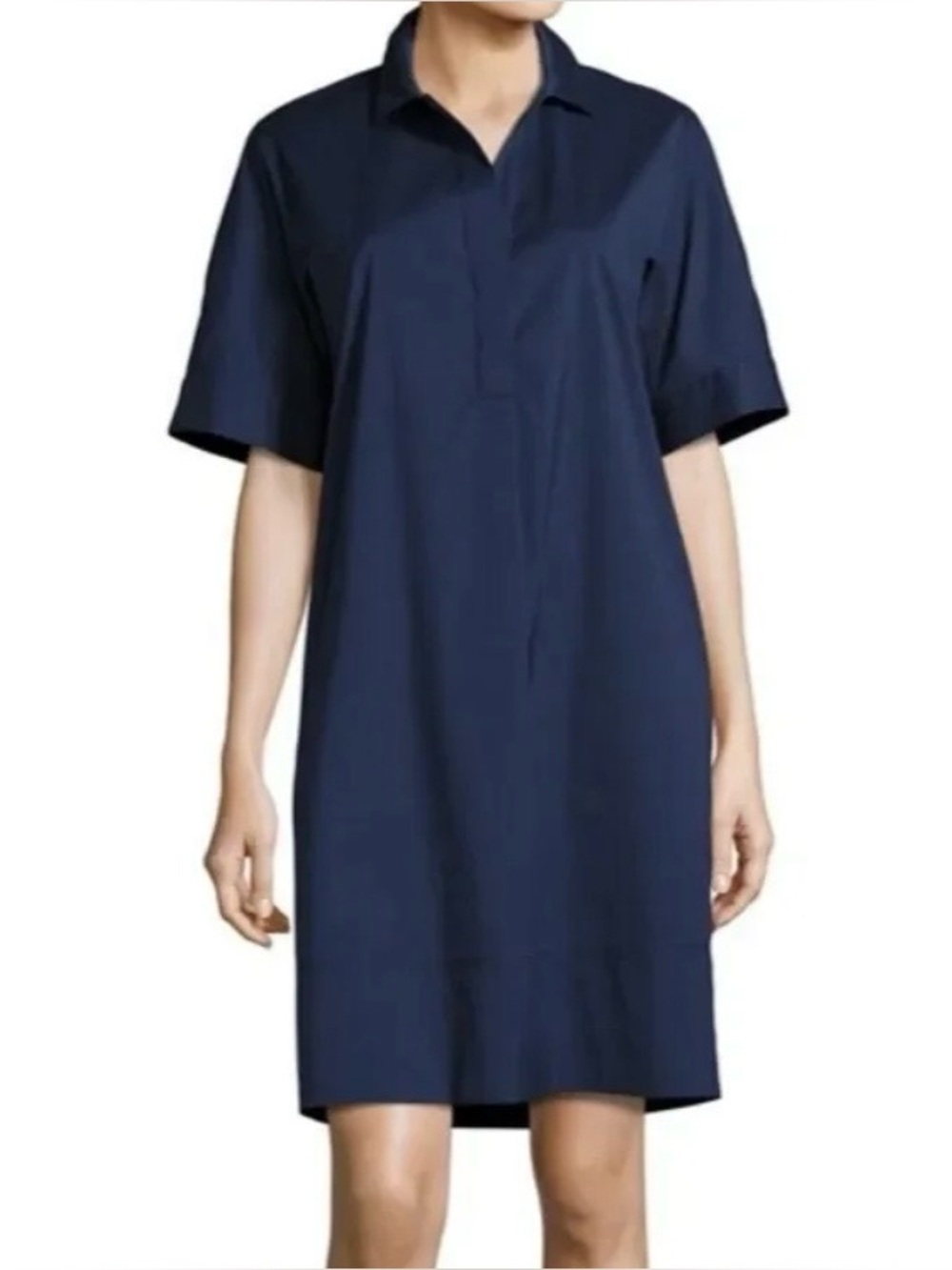 Lafayette 148 New York Zamira Collar Shirt Dress Size M Lagenlook Quiet Luxury